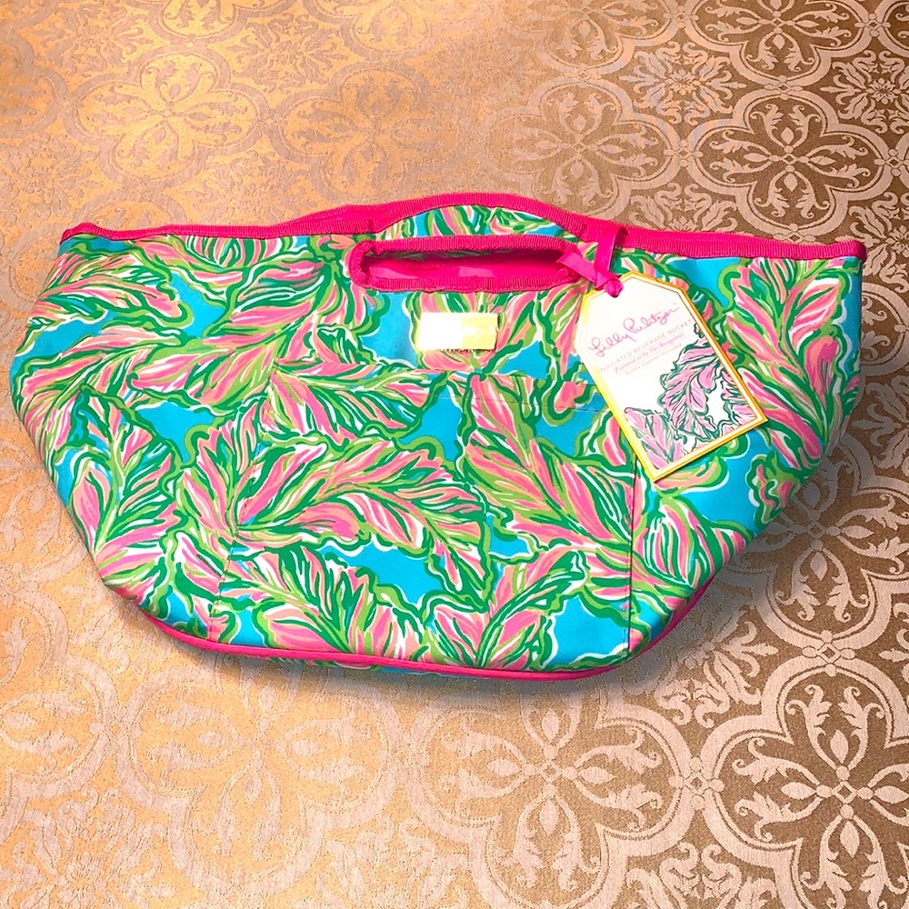 Lilly Pulitzer insulated beverage bucket  “In the Bungalows” w/bottle opener
